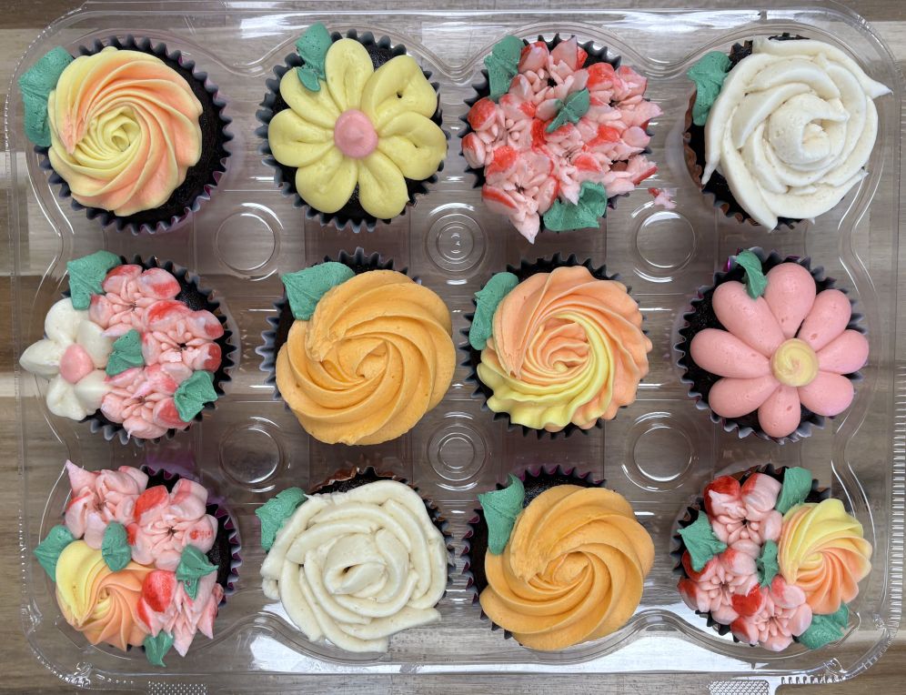 Flower Cupcakes Orange and Yellow